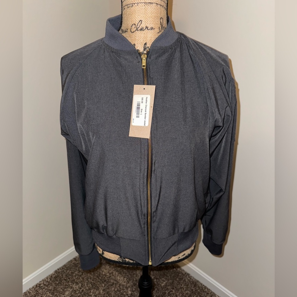 Albion Heather charcoal bomber jacket